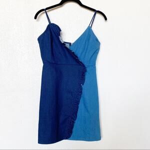 essue Two Tone Spaghetti Strap Ruffle Detail Dress Size Small